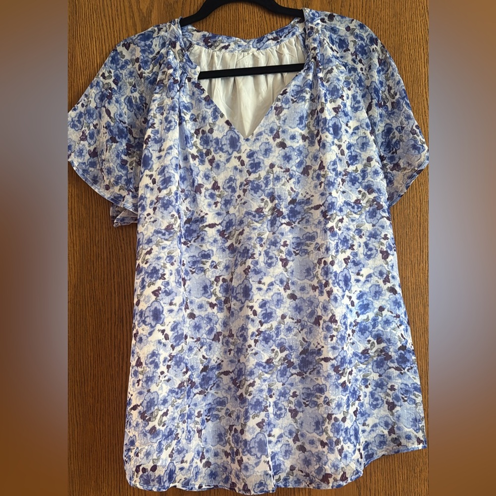 Floral Blue Women's Top